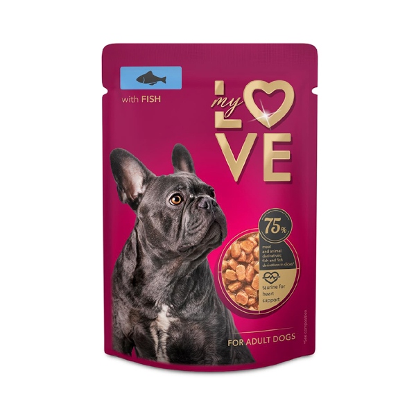 MYLOVE Yγρή τροφή για Ενήλικους Σκύλους ΜΕ ΨΑΡΙ 100gr