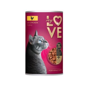 86ML302 MYLOVE Yγρή τροφή για Ενήλικες Γάτες ΜΕ ΚΟΤΟΠΟΥΛΟ 415gr
